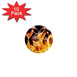 skulls and flames 1  Mini Magnet (10 pack) 