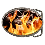 skulls and flames Belt Buckle