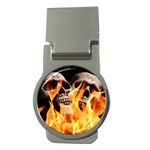 skulls and flames Money Clip (Round)