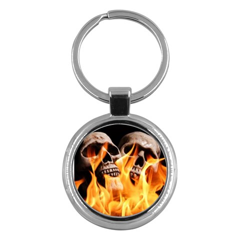 skulls and flames Key Chain (Round) from ArtsNow.com Front