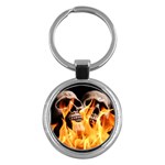 skulls and flames Key Chain (Round)