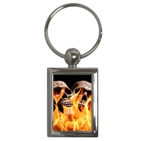 skulls and flames Key Chain (Rectangle) from ArtsNow.com Front