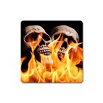 skulls and flames Magnet (Square)