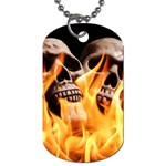 skulls and flames Dog Tag (One Side)