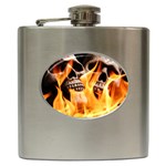 skulls and flames Hip Flask (6 oz)