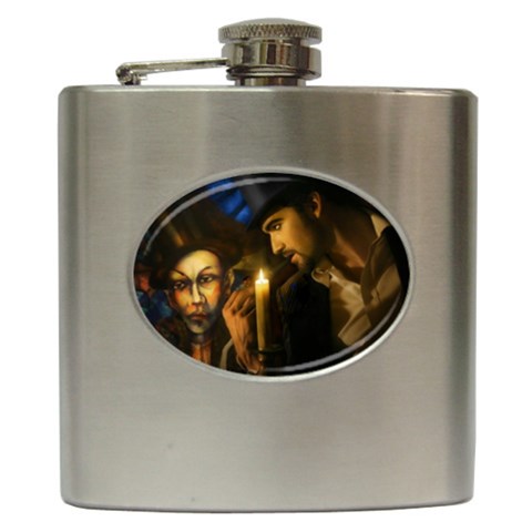 steampunk guy Hip Flask (6 oz) from ArtsNow.com Front