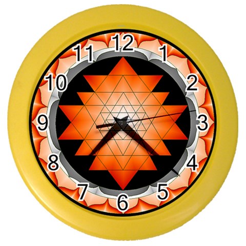 Orange_Sri_Yantra Color Wall Clock from ArtsNow.com Front