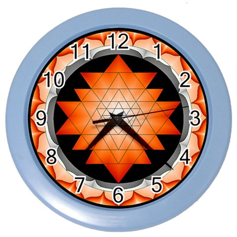 Orange_Sri_Yantra Color Wall Clock from ArtsNow.com Front