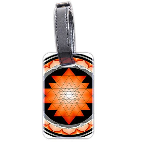 Orange_Sri_Yantra Luggage Tag (two sides) from ArtsNow.com Front