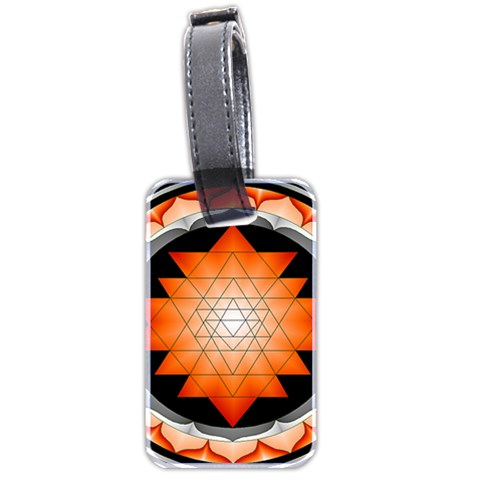 Orange_Sri_Yantra Luggage Tag (two sides) from ArtsNow.com Back