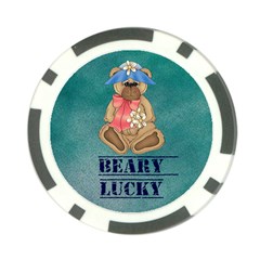 Teddy With Flowers Poker Chip Card Guard from ArtsNow.com Front