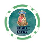 Teddy With Flowers Poker Chip Card Guard