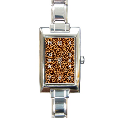 Leopard Rectangular Italian Charm Watch from ArtsNow.com Front