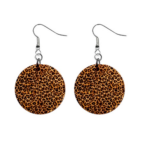 Leopard 1  Button Earrings from ArtsNow.com Front