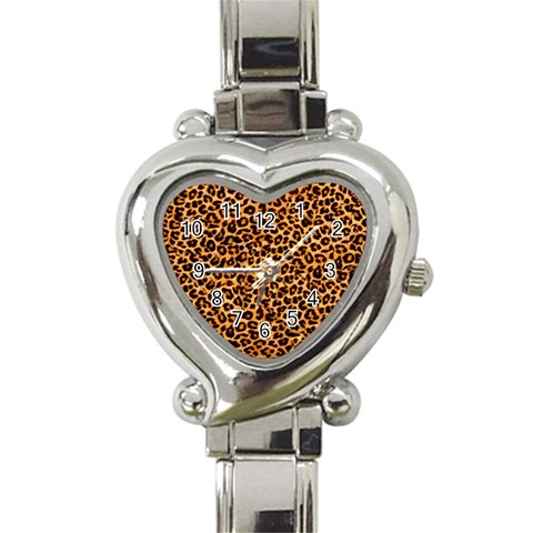 Leopard Heart Italian Charm Watch from ArtsNow.com Front