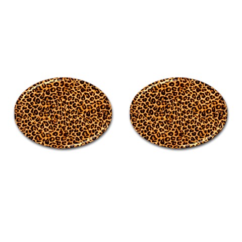 Leopard Cufflinks (Oval) from ArtsNow.com Front(Pair)