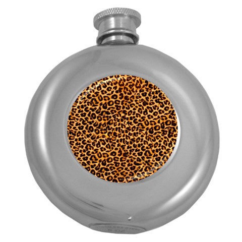 Leopard Hip Flask (5 oz) from ArtsNow.com Front