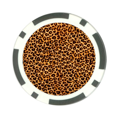 Leopard Poker Chip Card Guard from ArtsNow.com Front