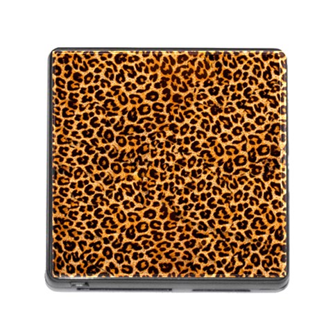 Leopard Memory Card Reader with Storage (Square) from ArtsNow.com Front