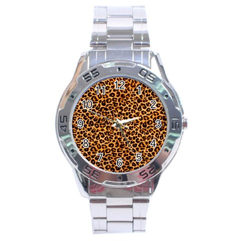 Leopard Stainless Steel Analogue Men’s Watch from ArtsNow.com Front