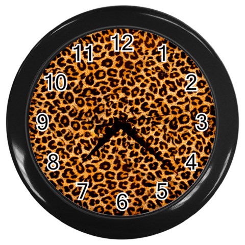 Leopard Wall Clock (Black) from ArtsNow.com Front