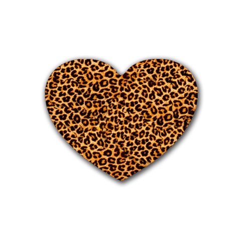 Leopard Rubber Coaster (Heart) from ArtsNow.com Front