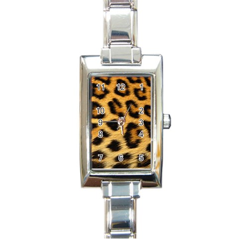 Cheetah Rectangular Italian Charm Watch from ArtsNow.com Front