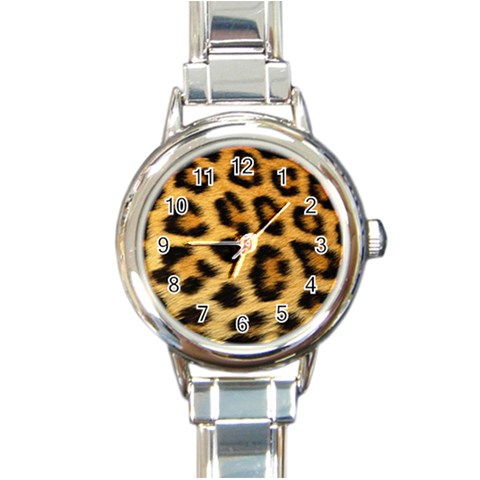 Cheetah Round Italian Charm Watch from ArtsNow.com Front