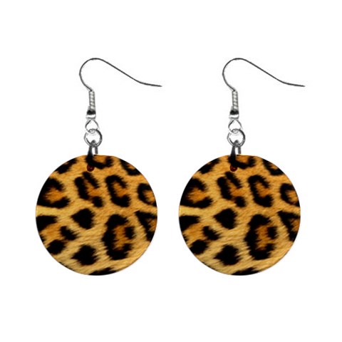 Cheetah 1  Button Earrings from ArtsNow.com Front