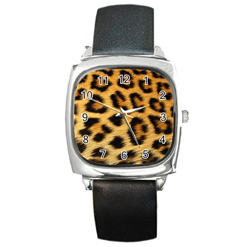 Cheetah Square Metal Watch from ArtsNow.com Front