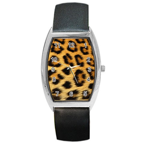 Cheetah Barrel Style Metal Watch from ArtsNow.com Front