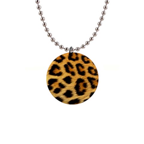 Cheetah 1  Button Necklace from ArtsNow.com Front