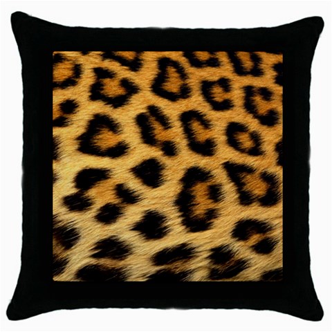 Cheetah Throw Pillow Case (Black) from ArtsNow.com Front