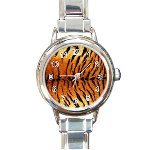 Tiger Round Italian Charm Watch from ArtsNow.com Front