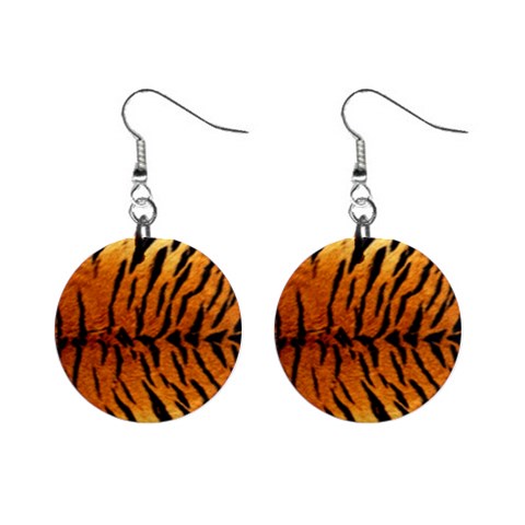 Tiger 1  Button Earrings from ArtsNow.com Front