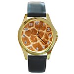 Giraffe Round Gold Metal Watch