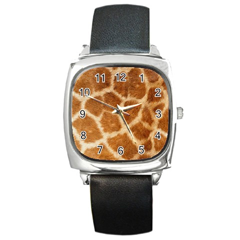 Giraffe Square Metal Watch from ArtsNow.com Front