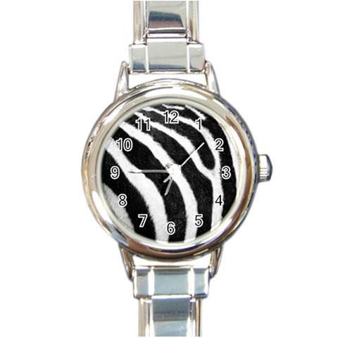 Zebra Round Italian Charm Watch from ArtsNow.com Front