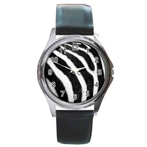 Zebra Round Metal Watch from ArtsNow.com Front