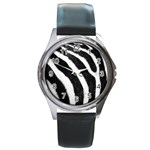 Zebra Round Metal Watch