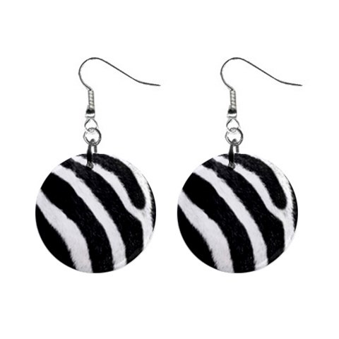 Zebra 1  Button Earrings from ArtsNow.com Front