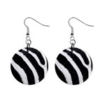 Zebra 1  Button Earrings