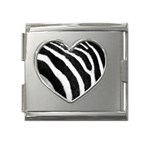 Zebra Mega Link Heart Italian Charm (18mm)