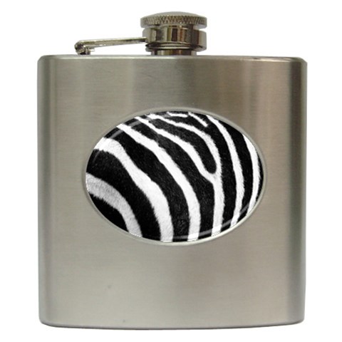 Zebra Hip Flask (6 oz) from ArtsNow.com Front