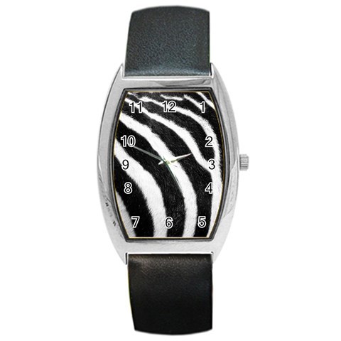 Zebra Barrel Style Metal Watch from ArtsNow.com Front