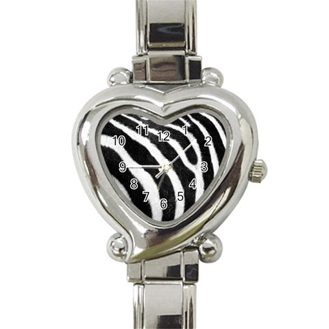 Zebra Heart Italian Charm Watch from ArtsNow.com Front