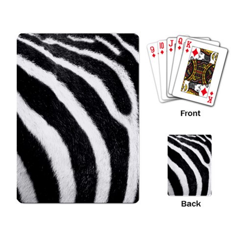 Zebra Playing Cards Single Design from ArtsNow.com Back