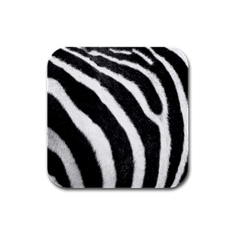 Zebra Rubber Square Coaster (4 pack) from ArtsNow.com Front