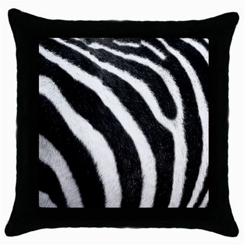 Zebra Throw Pillow Case (Black) from ArtsNow.com Front