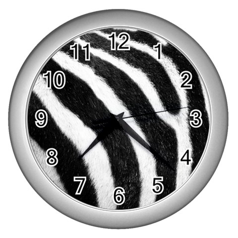 Zebra Wall Clock (Silver) from ArtsNow.com Front